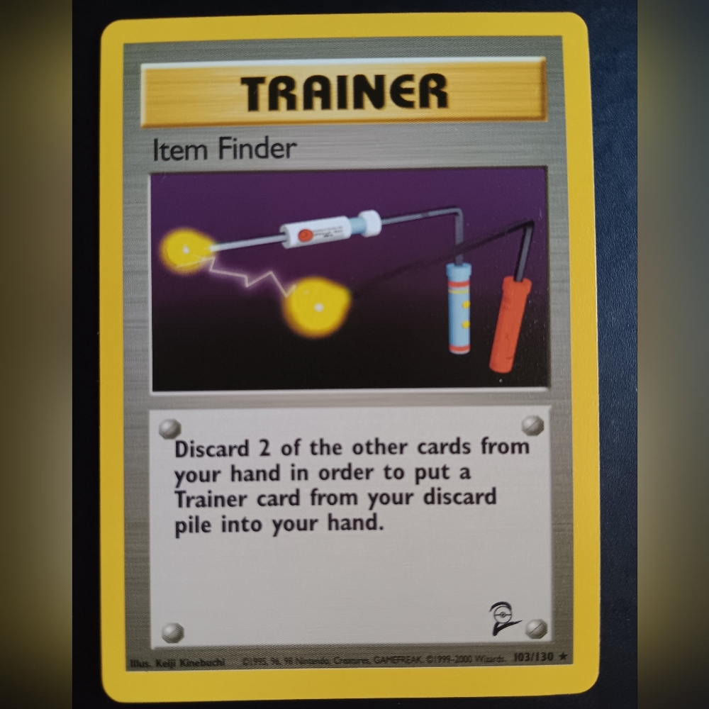 Item Finder Trainer Pokemon Card - Base set 2 - 103/130 Rare Non-Holo